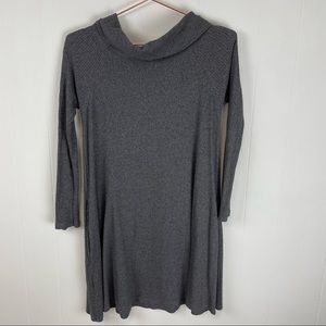 CHERISH Long Sleeve Ribbed Turtleneck Long Tunic Top